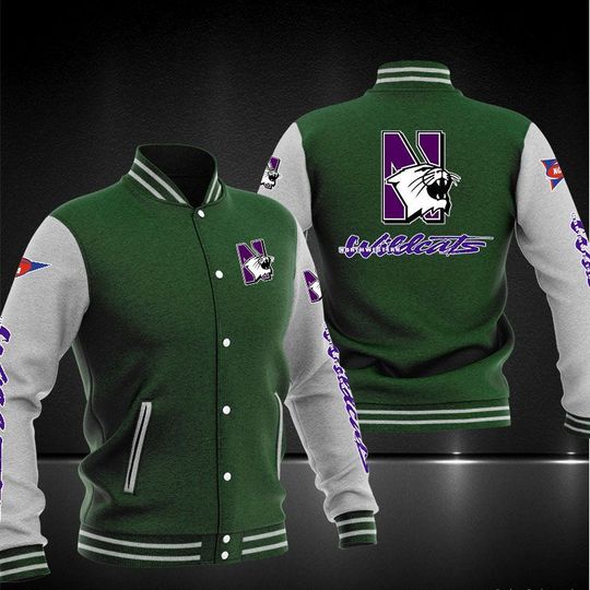 Northwestern Wildcats Football Varsity Baseball Jacket5
