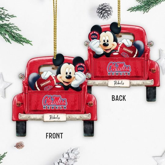 Mickey Mouse Ole Miss Rebels NCAA2 Wooden Ornament 3 Ole Miss Rebels NCAA2 NCAA1 Wooden Ornament3