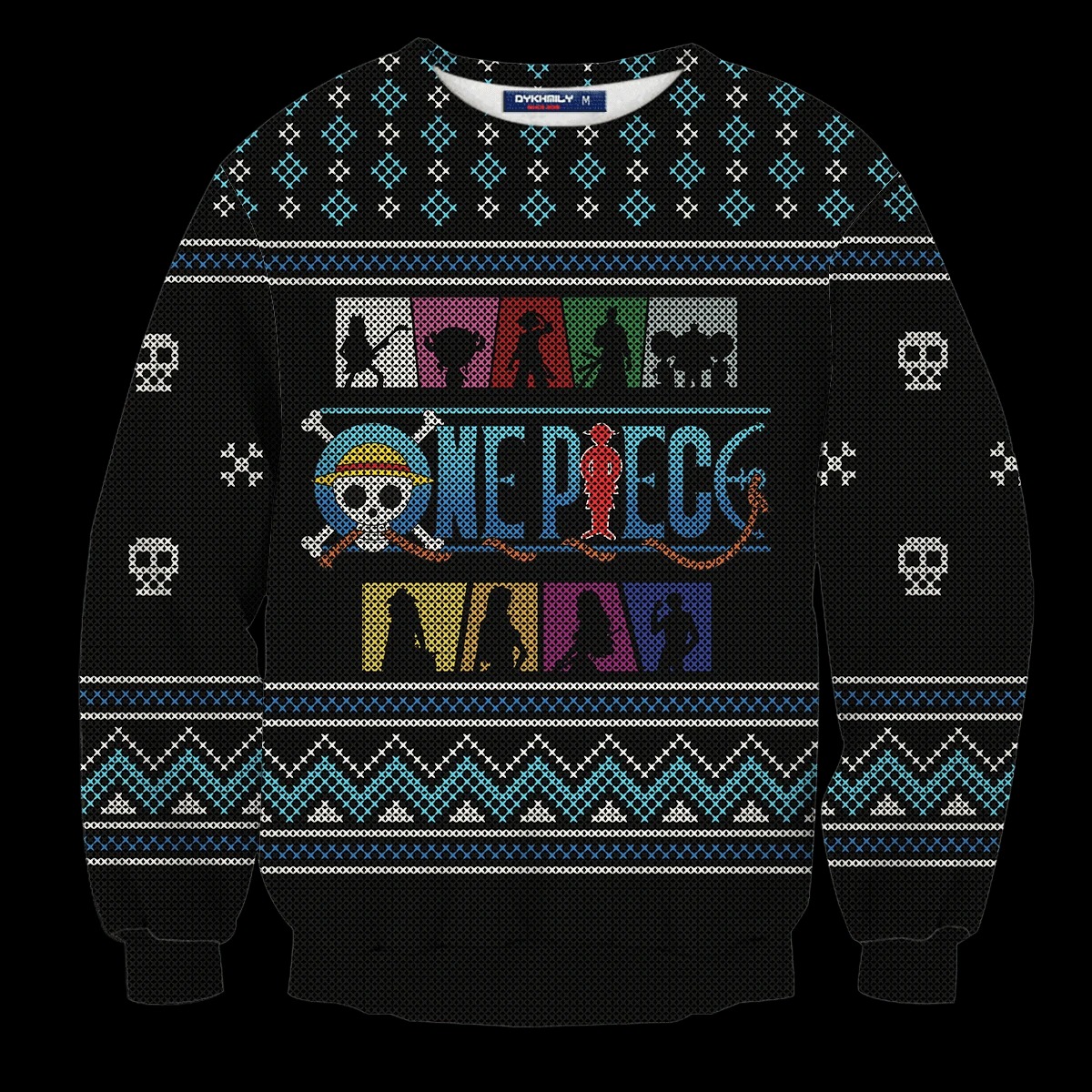 One Piece Straw Hat Crew Silhouette skull Luffy sweater, sweatshirt 4 One Piece Straw Hat Crew Silhouette skull Luffy sweater sweatshirt 1