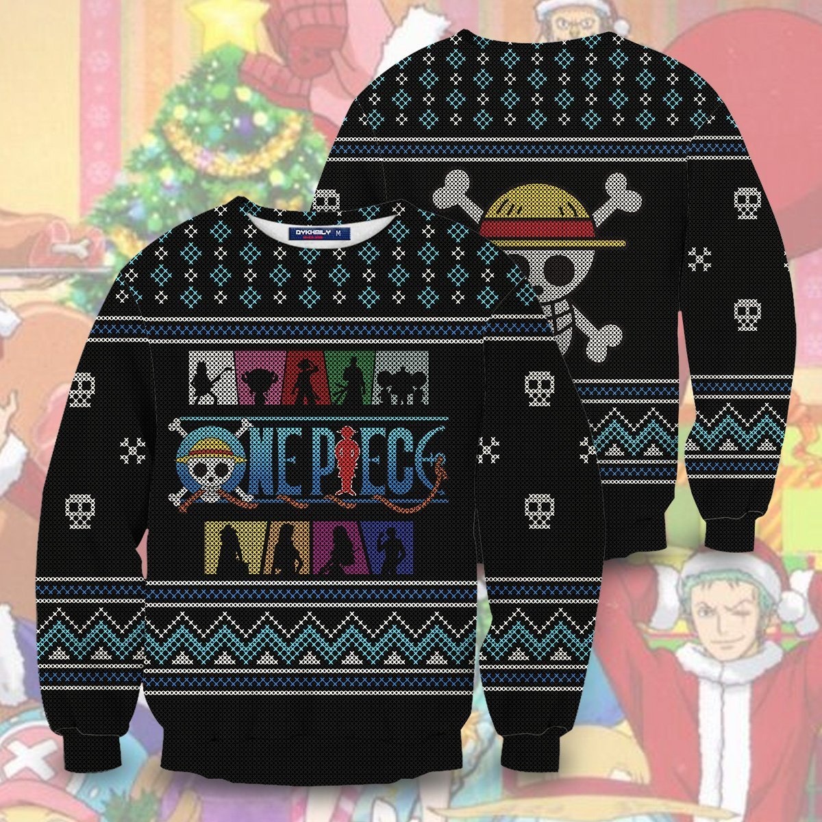 One Piece Straw Hat Crew Silhouette skull Luffy sweater sweatshirt 2