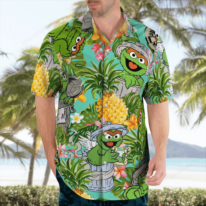 Oscar The Grouch Hawaiian Shirt2