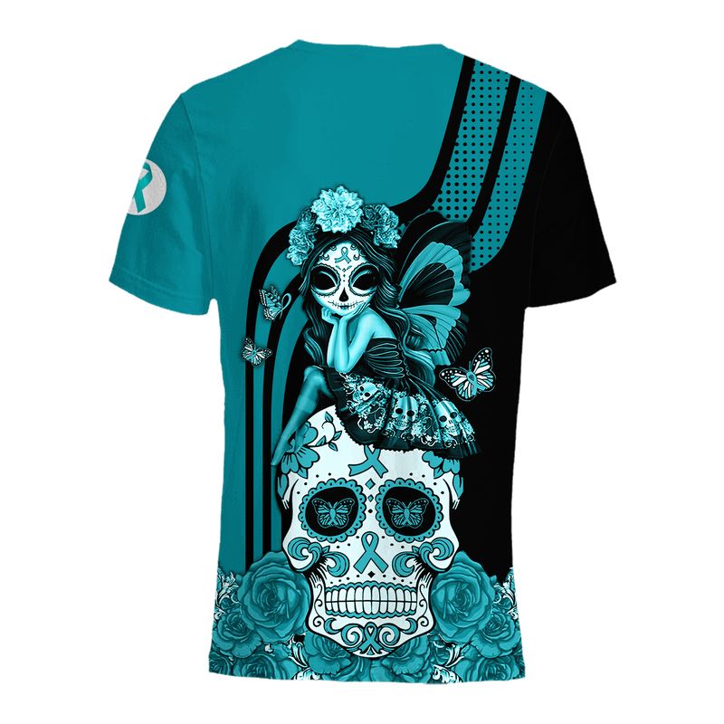 Ovarian Cancer Awareness Sugar Skull Fairy 3d shirt, hoodie 3 Ovarian Cancer Awareness Sugar Skull Fairy 3d shirt hoodie 4