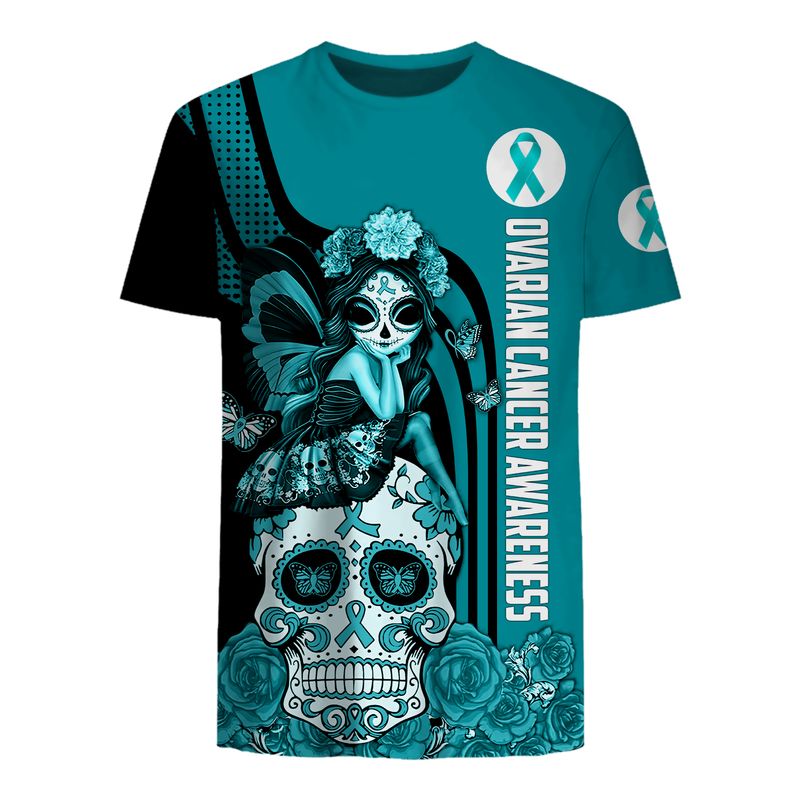 Ovarian Cancer Awareness Sugar Skull Fairy 3d shirt, hoodie 4 Ovarian Cancer Awareness Sugar Skull Fairy 3d shirt hoodie 5