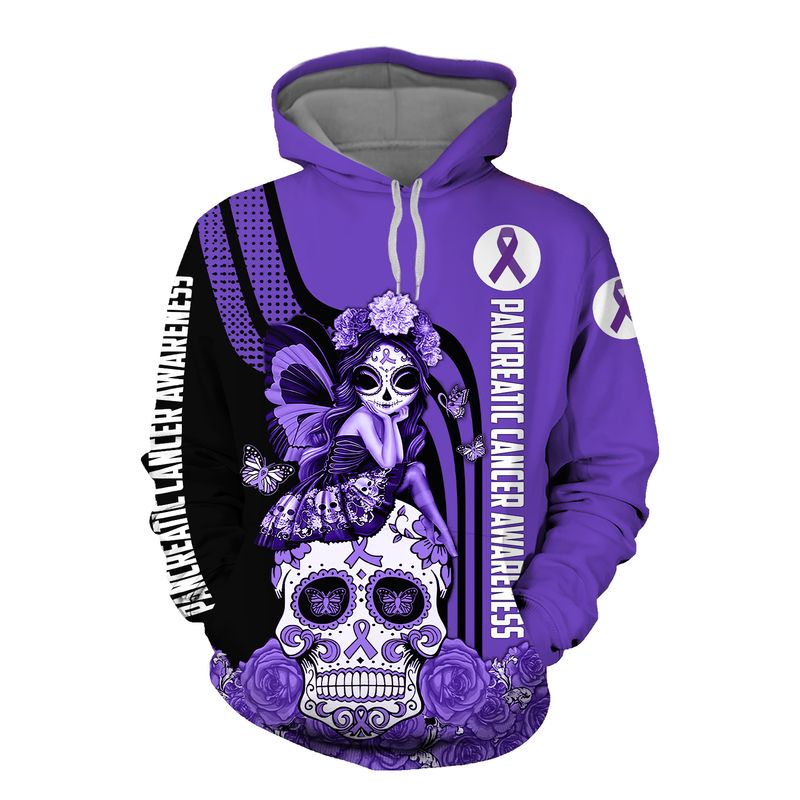 Pancreatic Cancer Awareness Sugar Skull Fairy 3d shirt, hoodie 17 Pancreatic Cancer Awareness Sugar Skull Fairy 3d shirt hoodie 1