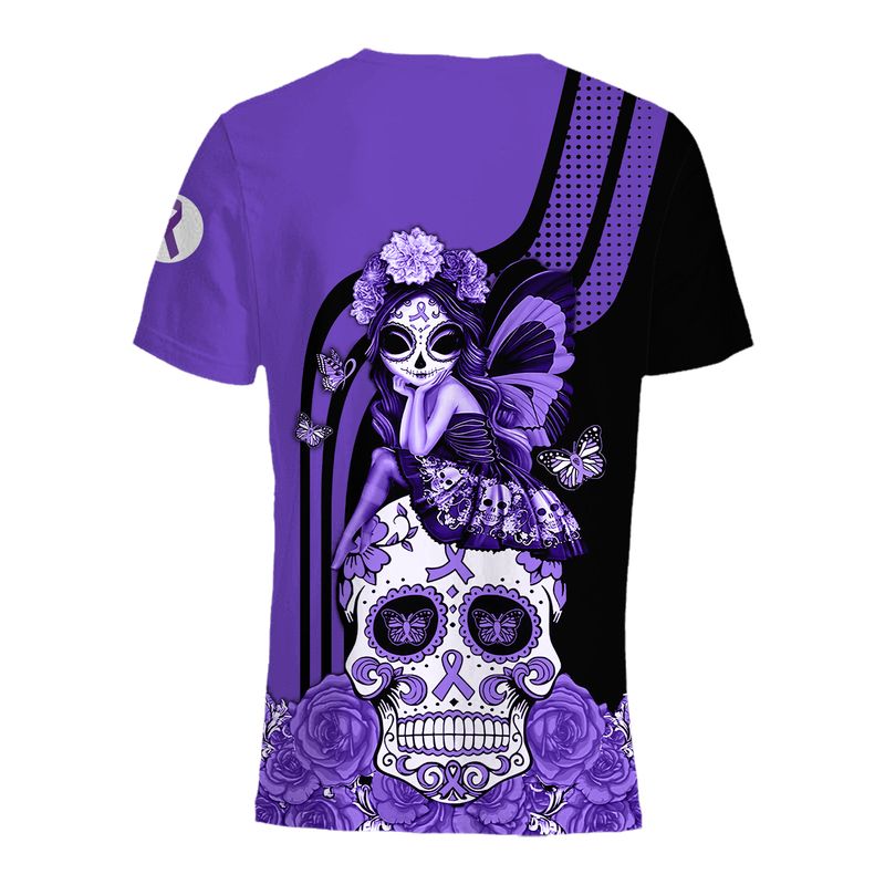 Pancreatic Cancer Awareness Sugar Skull Fairy 3d shirt, hoodie 3 Pancreatic Cancer Awareness Sugar Skull Fairy 3d shirt hoodie 4