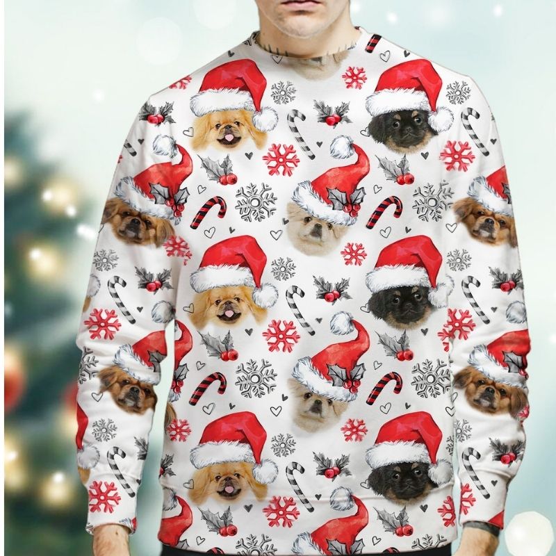 Pekingese Dog Xmas Christmas Decor sweatshirt 2 Pekingese Dog Xmas Christmas Decor sweatshirt 1