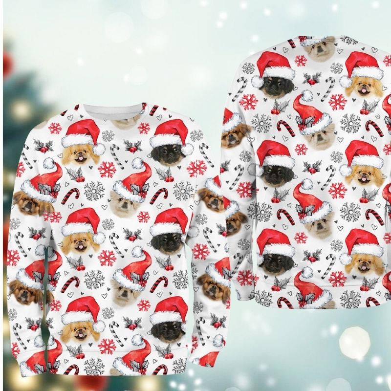 Pekingese Dog Xmas Christmas Decor sweatshirt 3 Pekingese Dog Xmas Christmas Decor sweatshirt 2