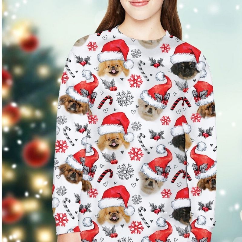 Pekingese Dog Xmas Christmas Decor sweatshirt 4