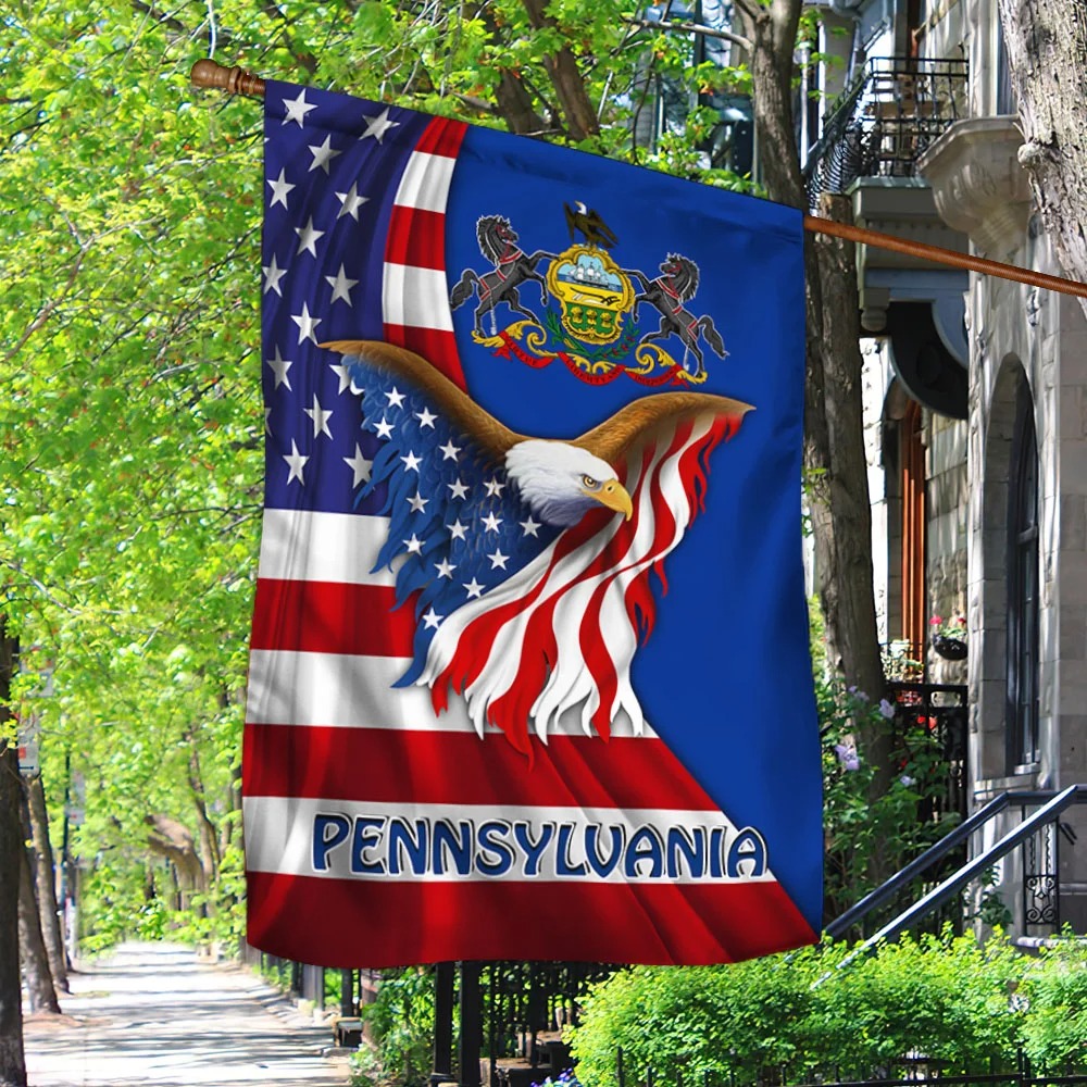 Pennsylvania State Coat of Arms Eagle Flag 1