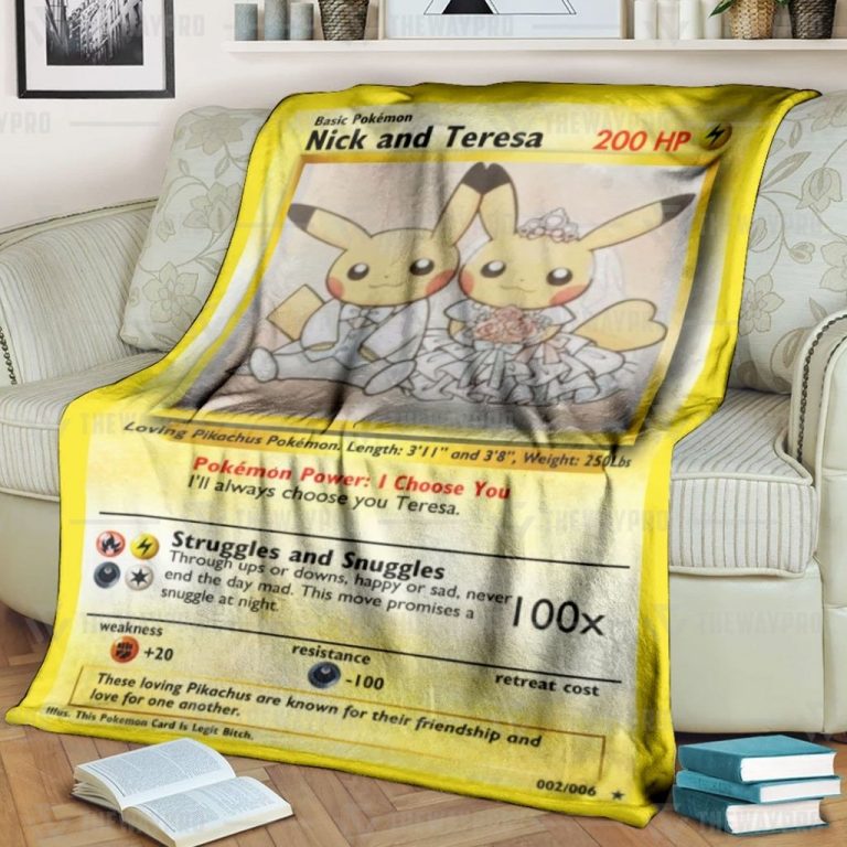 Personalize Pokemon Pikachu wedding custom blanket 1