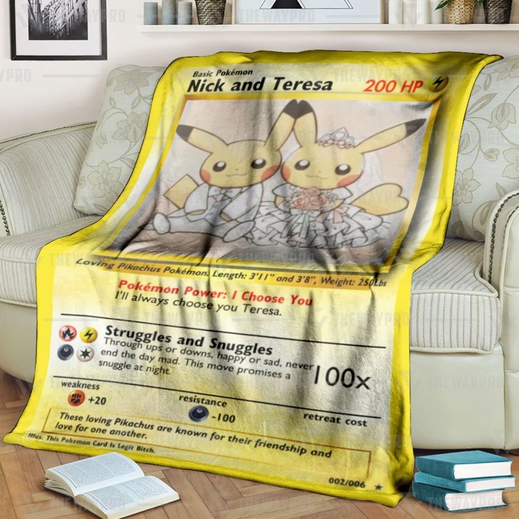 Personalize Pokemon Pikachu wedding custom blanket 1