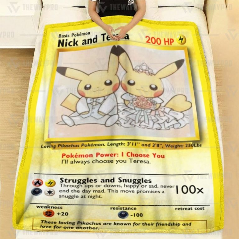 Personalize Pokemon Pikachu wedding custom blanket 2
