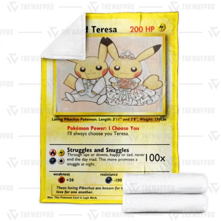 Personalize Pokemon Pikachu wedding custom blanket 3