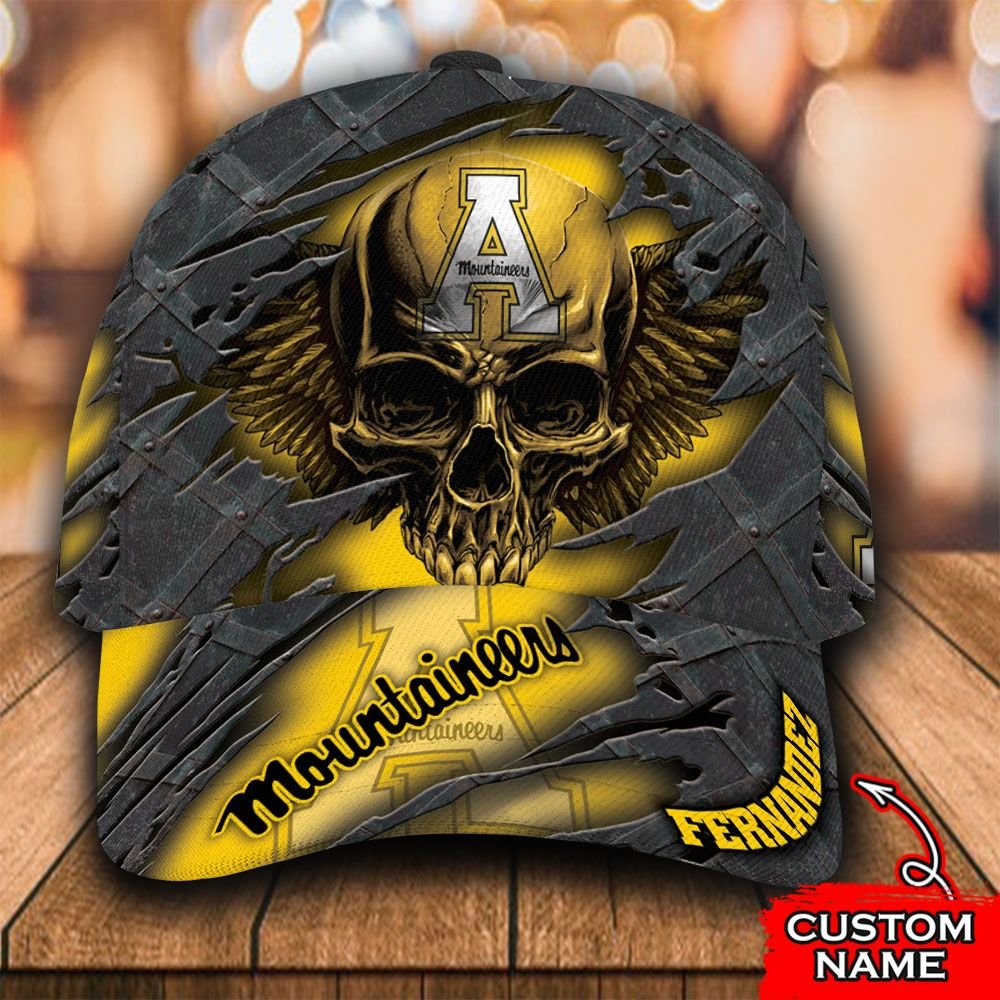 Personalized Appalachian State Mountaineers skull custom cap 1