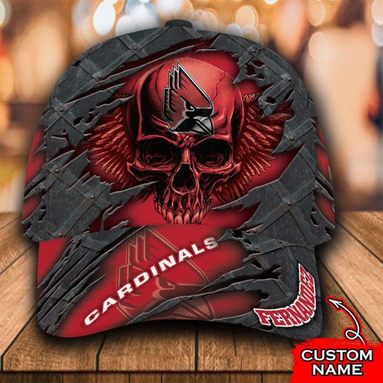 Personalized Ball State Cardinals Skull Custom Cap 1 Personalized Ball State Cardinals skull custom cap 1