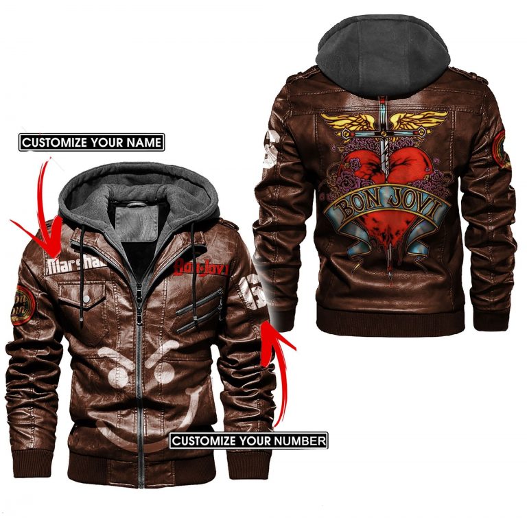 Personalized Bon Jovi custom leather jacket 4