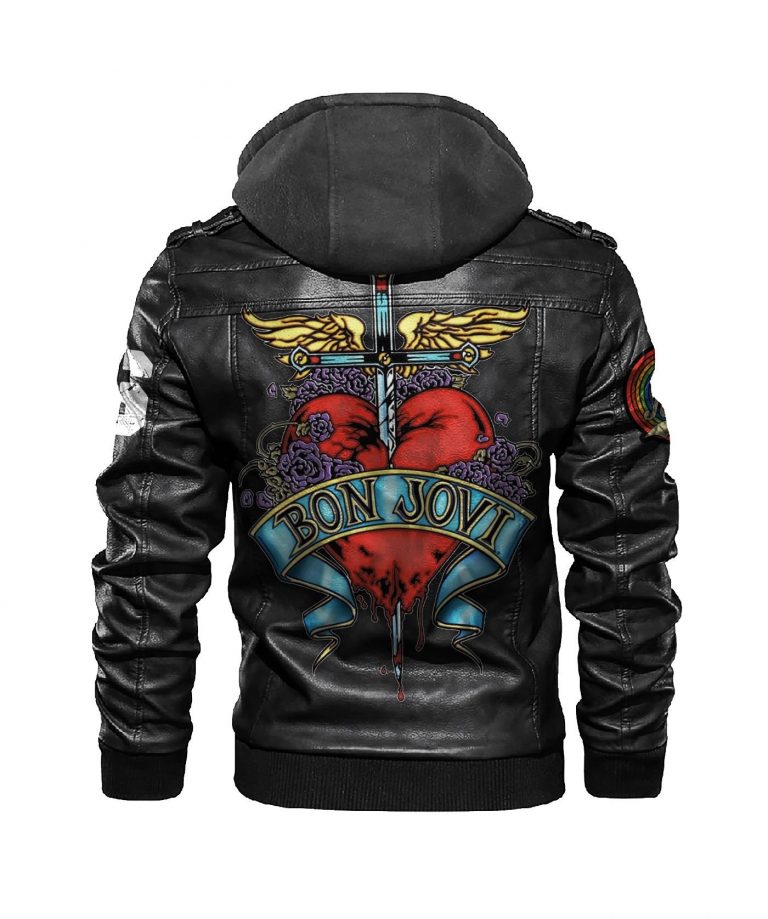 Personalized Bon Jovi custom leather jacket 5