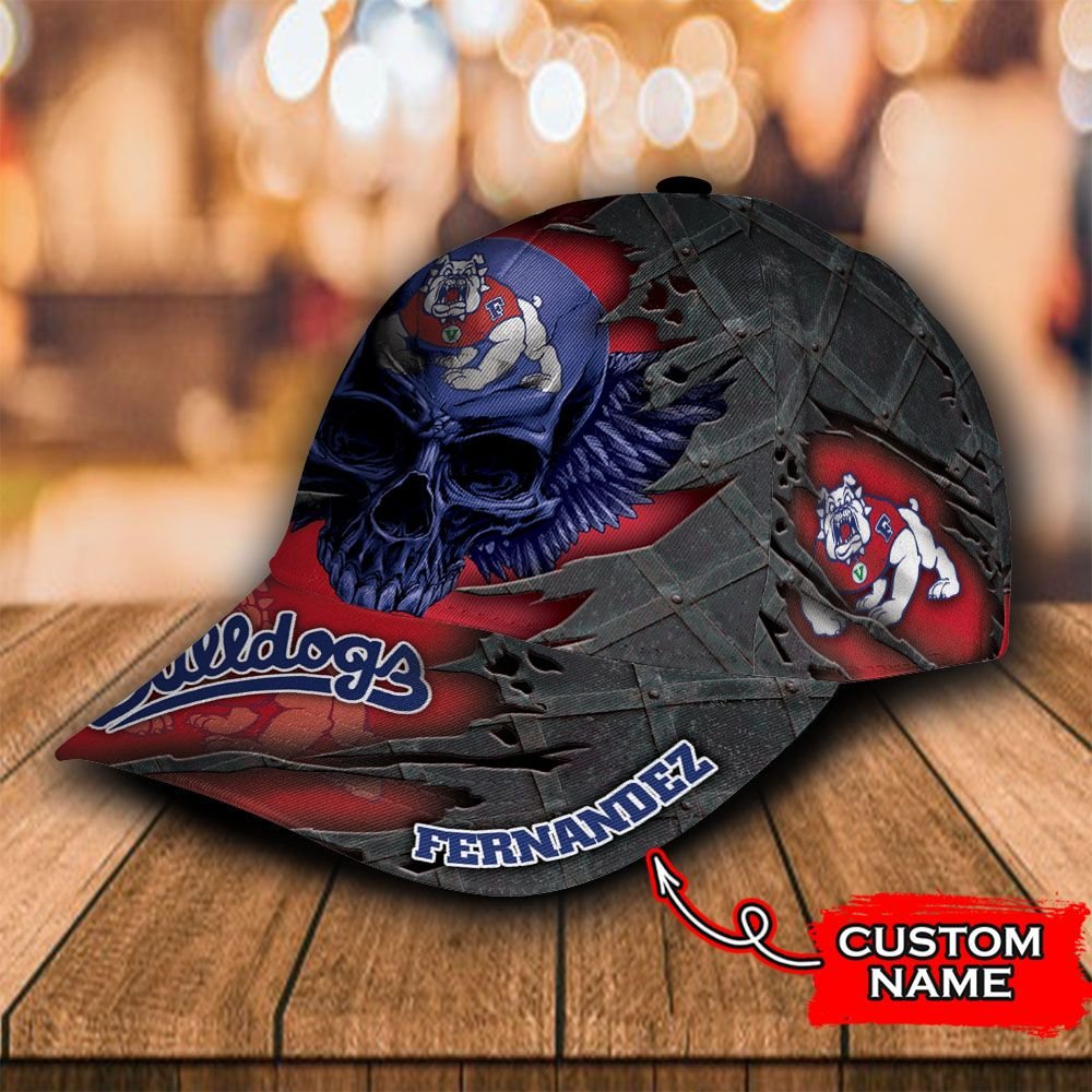 Personalized Fresno State Bulldogs skull custom cap 3 Personalized Fresno State Bulldogs skull custom cap 3