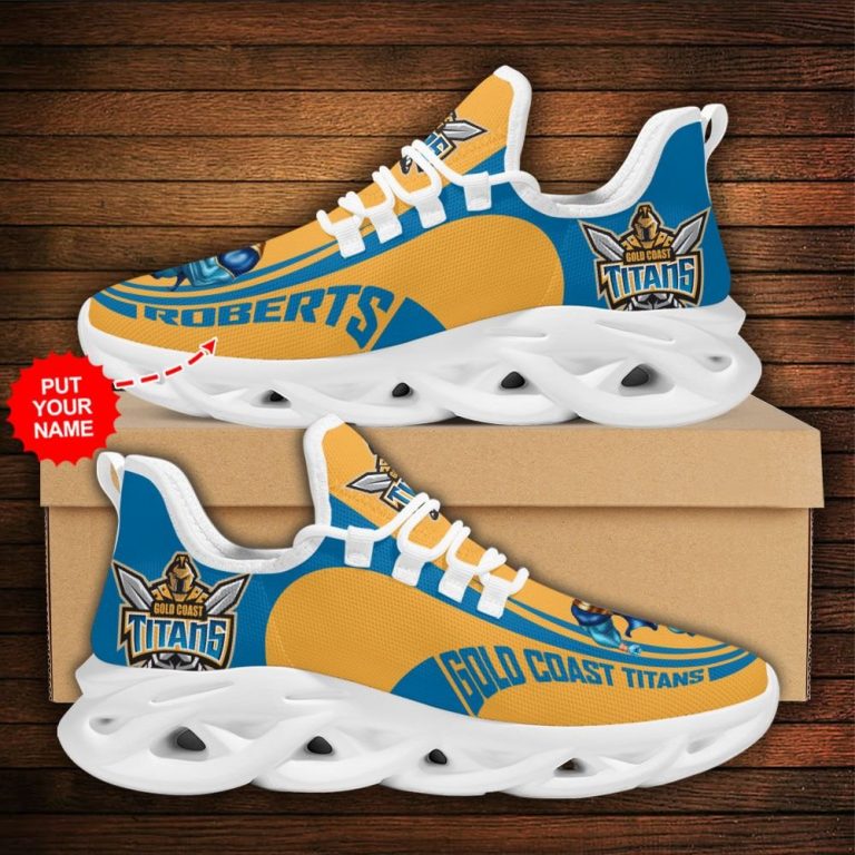 Personalized Gold Coast Titans clunky max soul shoes 1