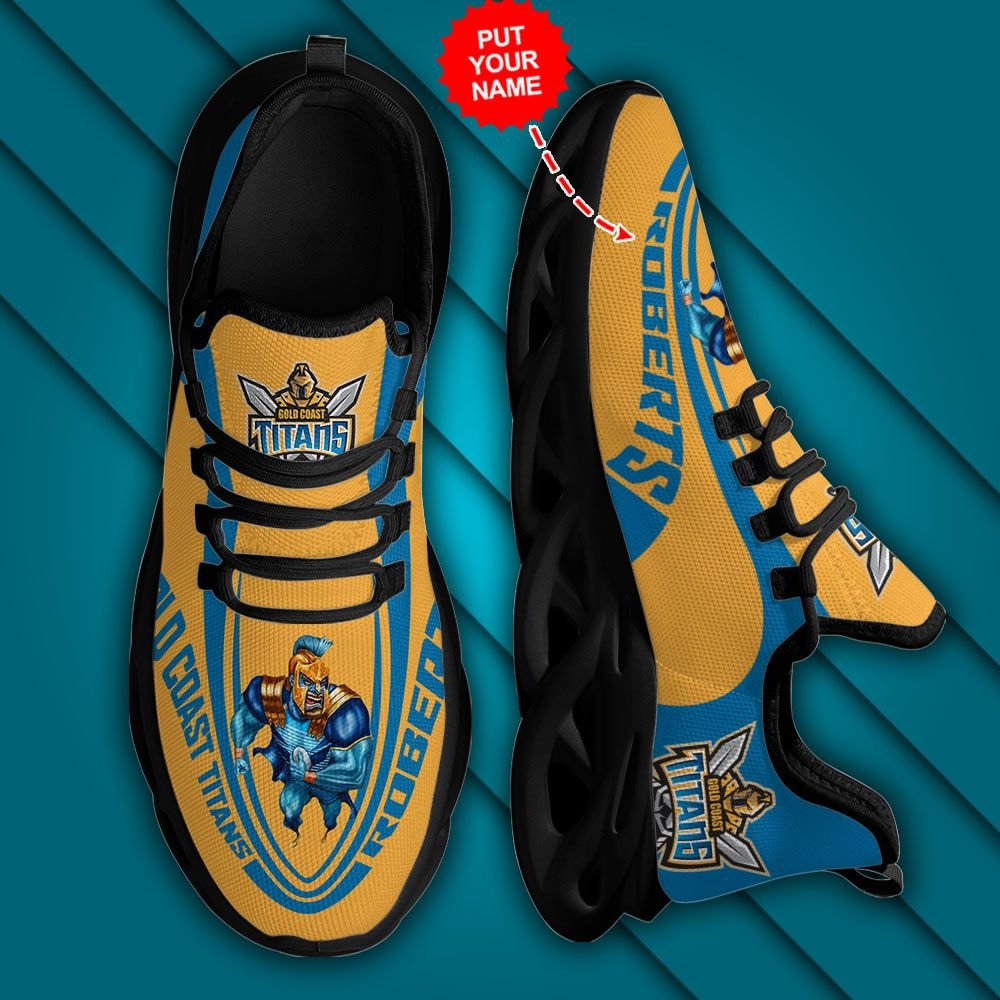 Personalized Gold Coast Titans clunky max soul shoes 2