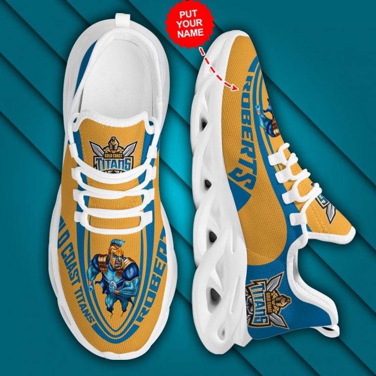 Personalized Gold Coast Titans clunky max soul shoes 3