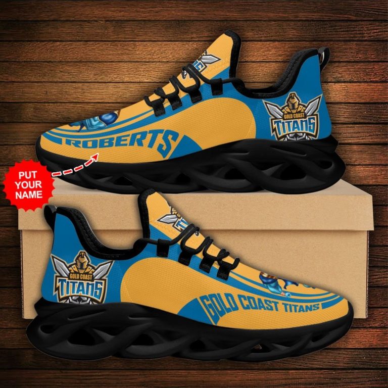 Personalized Gold Coast Titans clunky max soul shoes