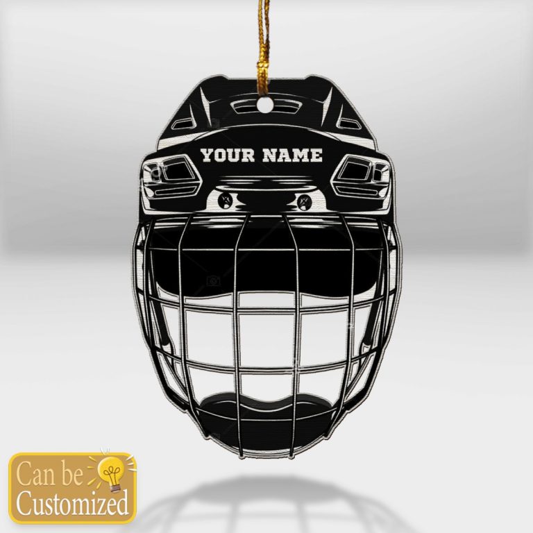 Personalized Hockey Helmet custom name ornament 1