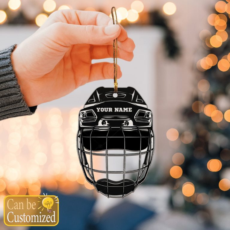 Personalized Hockey Helmet custom name ornament 2
