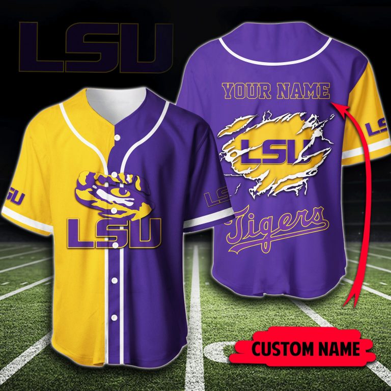 Personalized LSU Tigers baseball jersey