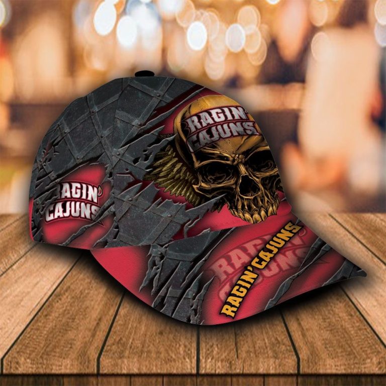 Personalized Louisiana Ragin Cajuns skull custom cap 2