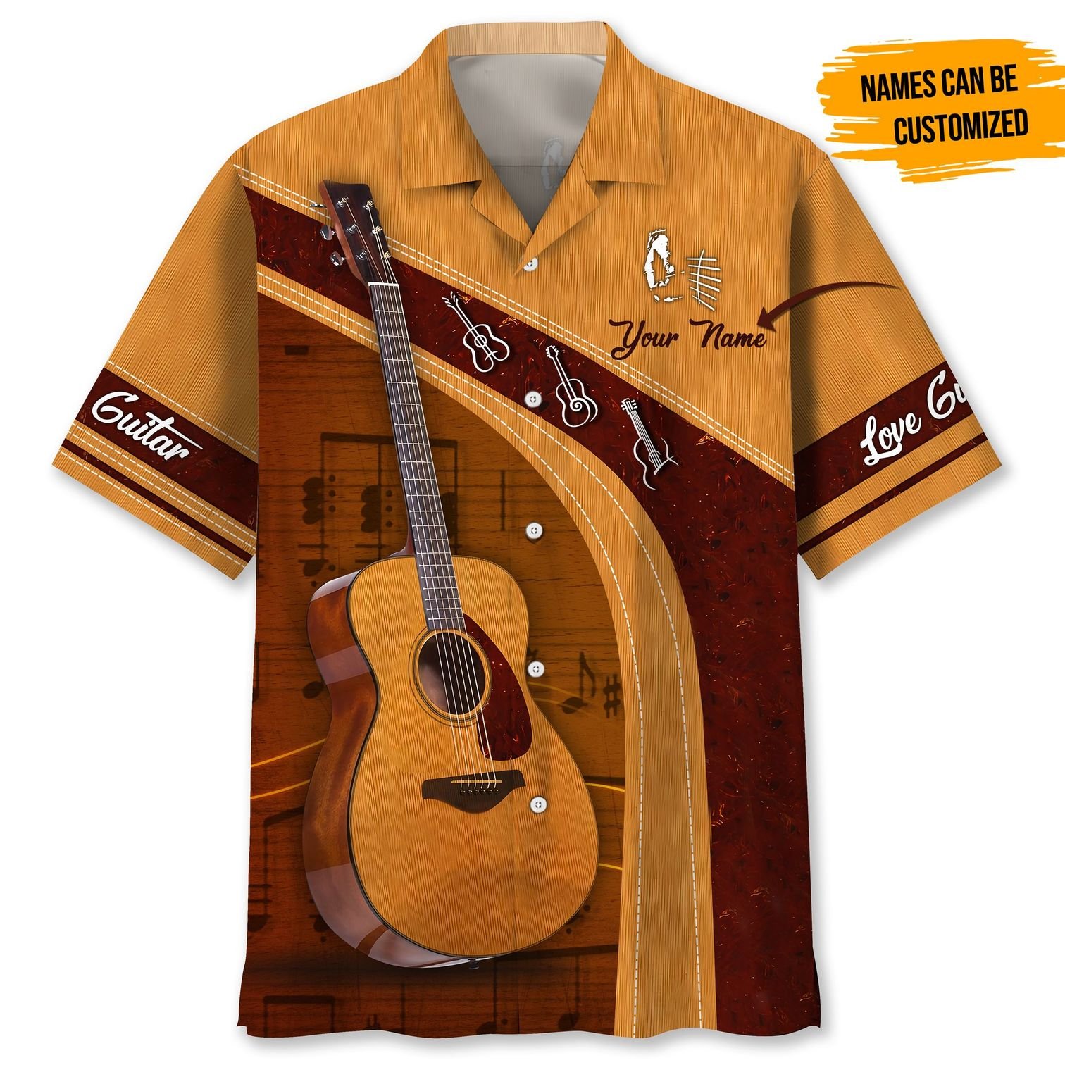 Personalized Love Guitar custom hawaiian shirt 1
