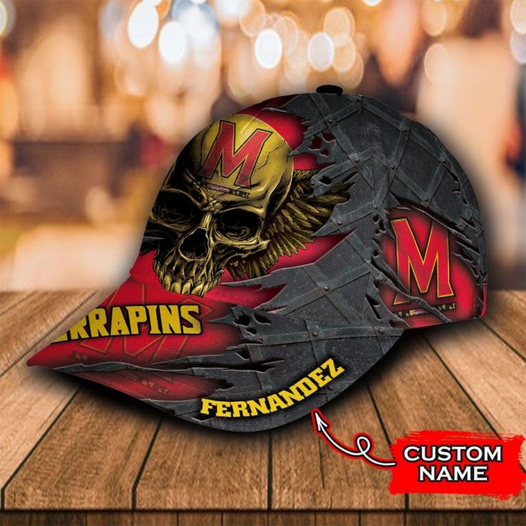 Personalized Maryland Terrapins Skull Custom Cap 3 Personalized Maryland Terrapins skull custom cap 3