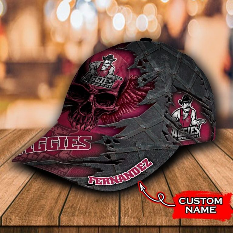 Personalized New Mexico State Aggies skull custom cap 3