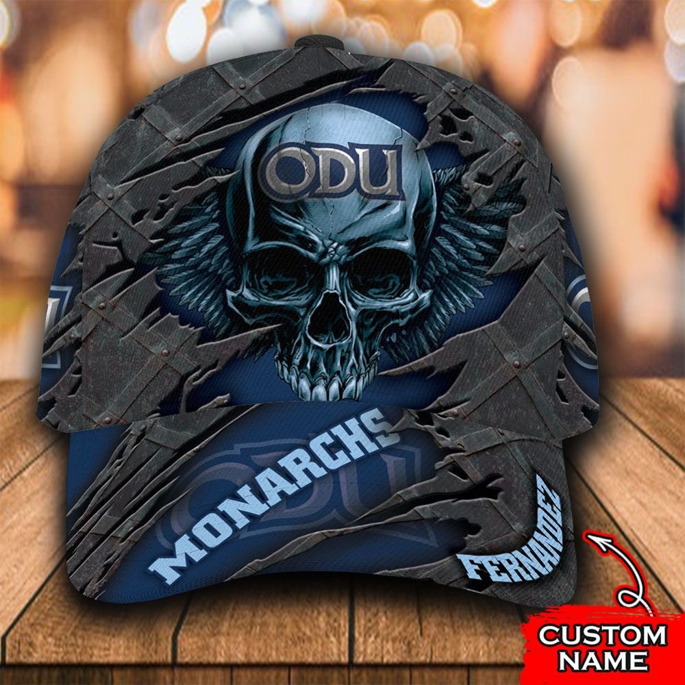 Personalized Old Dominion Monarchs skull custom cap 1