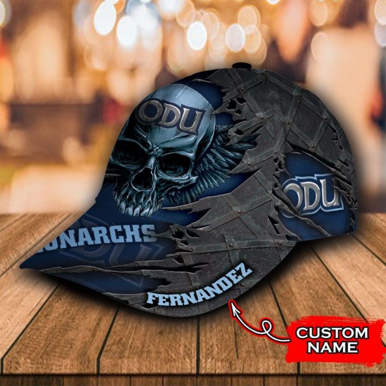Personalized Old Dominion Monarchs skull custom cap 3