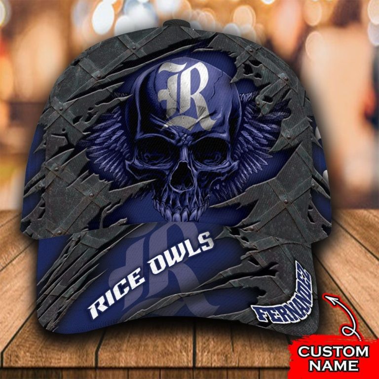 Personalized Rice Owls skull custom cap 1