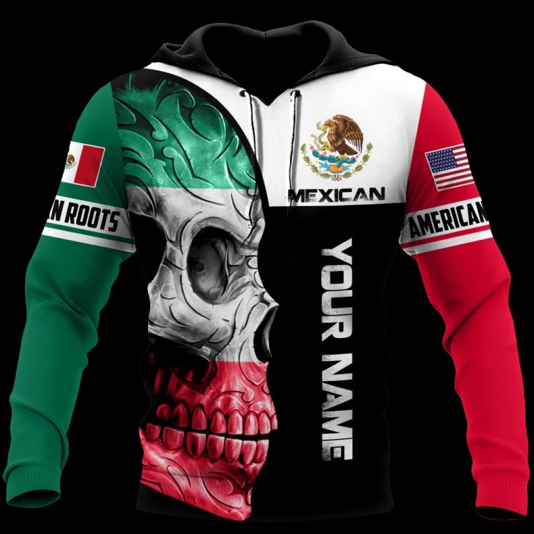 Personalized Skull Coat Of Arms mexico American grown with Mexican roots custom 3d shirt, hoodie (3) Personalized Skull Coat Of Arms mexico American grown with Mexican roots custom 3d shirt hoodie 3