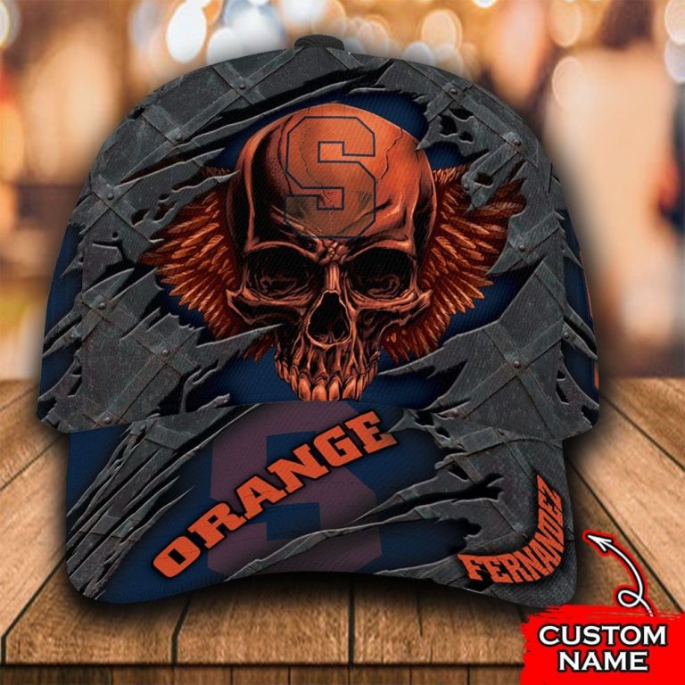 Personalized Syracuse Orange Skull Custom Cap 1 Personalized Syracuse Orange skull custom cap 1