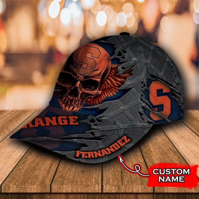 Personalized Syracuse Orange Skull Custom Cap 3 Personalized Syracuse Orange skull custom cap 3