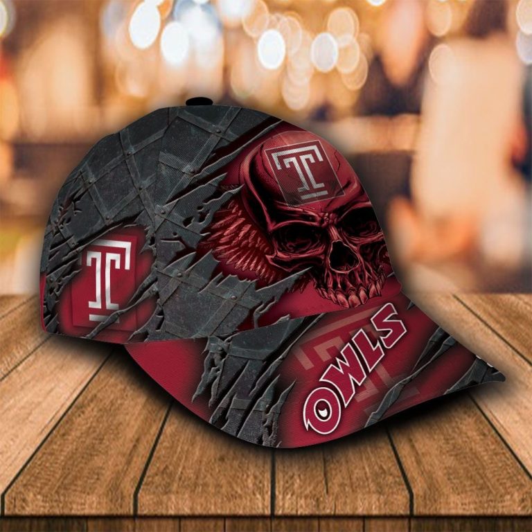 Personalized Temple Owls skull custom cap 2