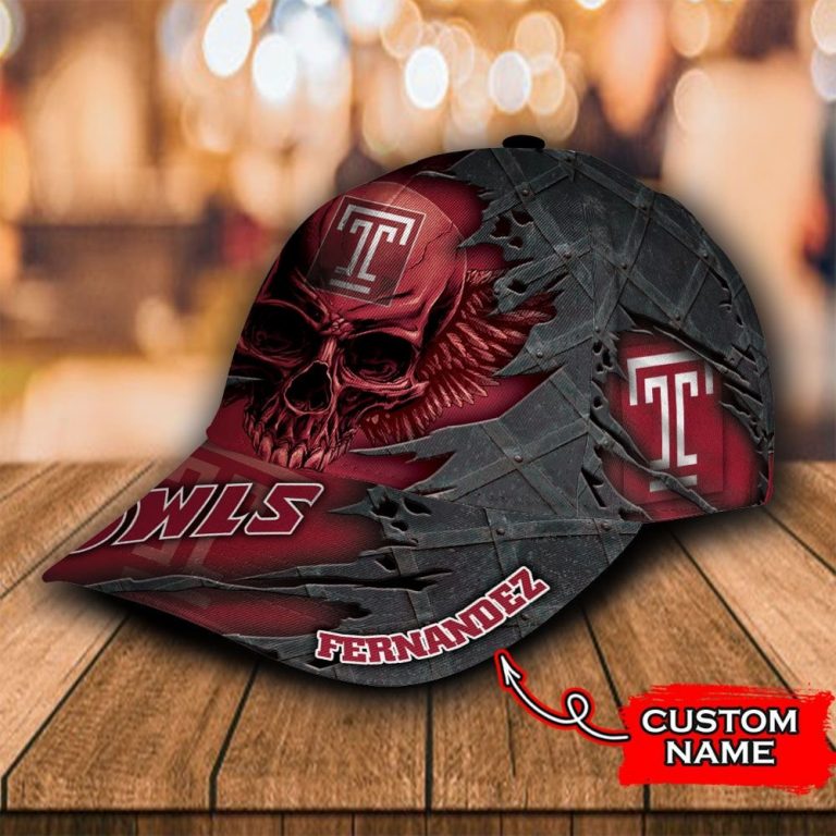 Personalized Temple Owls skull custom cap 3