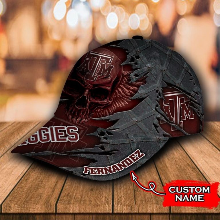 Personalized Texas A&M Aggies Skull Custom Cap 3 Personalized Texas AM Aggies skull custom cap 3