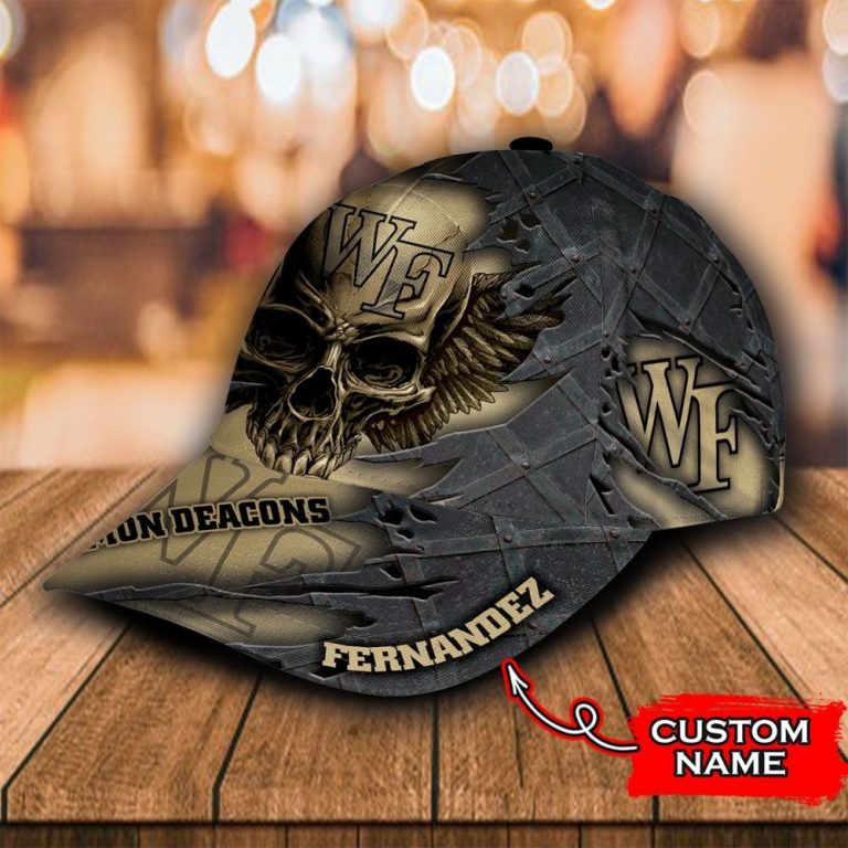 Personalized Wake Forest Demon Deacons skull custom cap 3