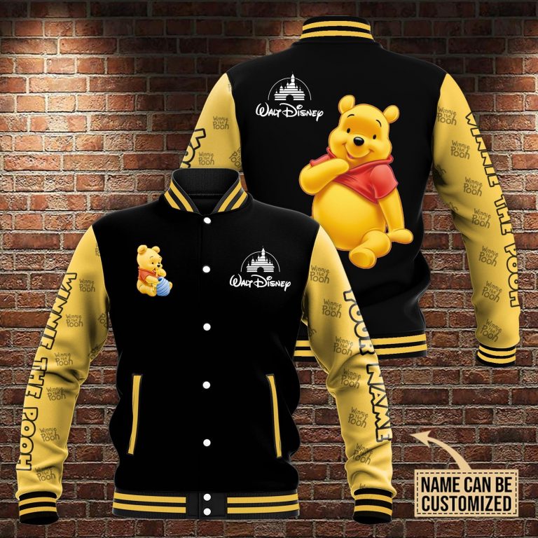 Personalized Walt Disney Winnie the pooh custom Baseball Jacket 1