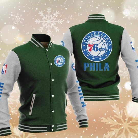 Philadelphia 76ers Varsity Baseball Jacket5