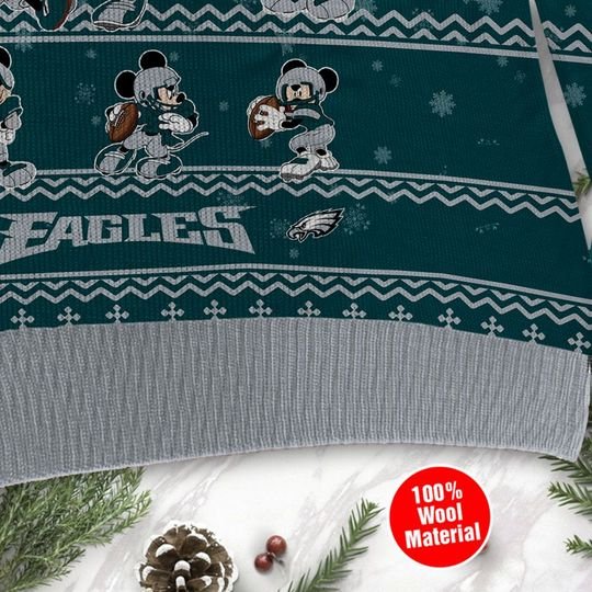 Philadelphia Eagles Mickey Mouse Ugly Sweater 4 Philadelphia Eagles Mickey Mouse Ugly Sweater2