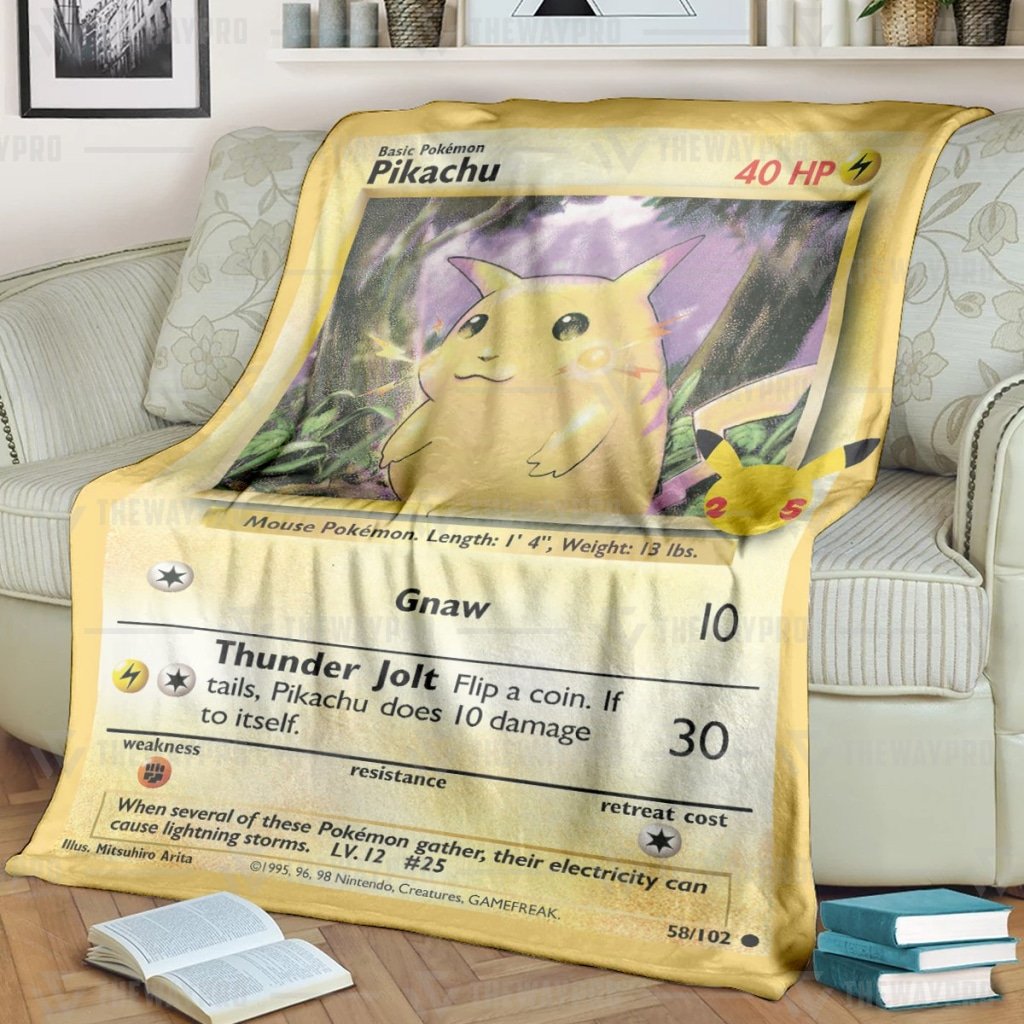 Pikachu Card Pokemon blanket 1