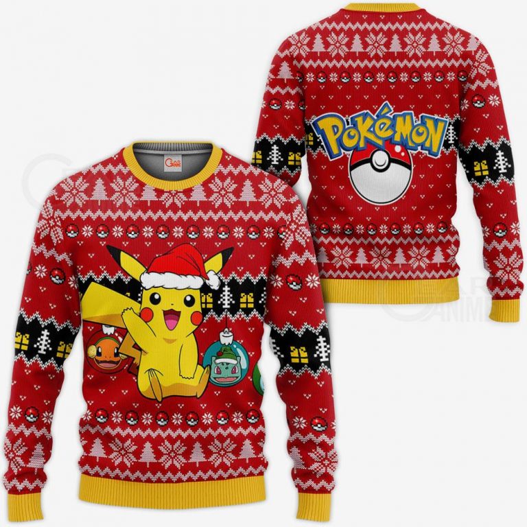 Pikachu Christmas pokeball sweater, sweatshirt 1 Pikachu Christmas pokeball sweater sweatshirt 1