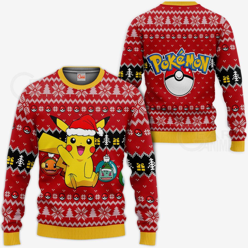 Pikachu Christmas pokeball sweater sweatshirt 1