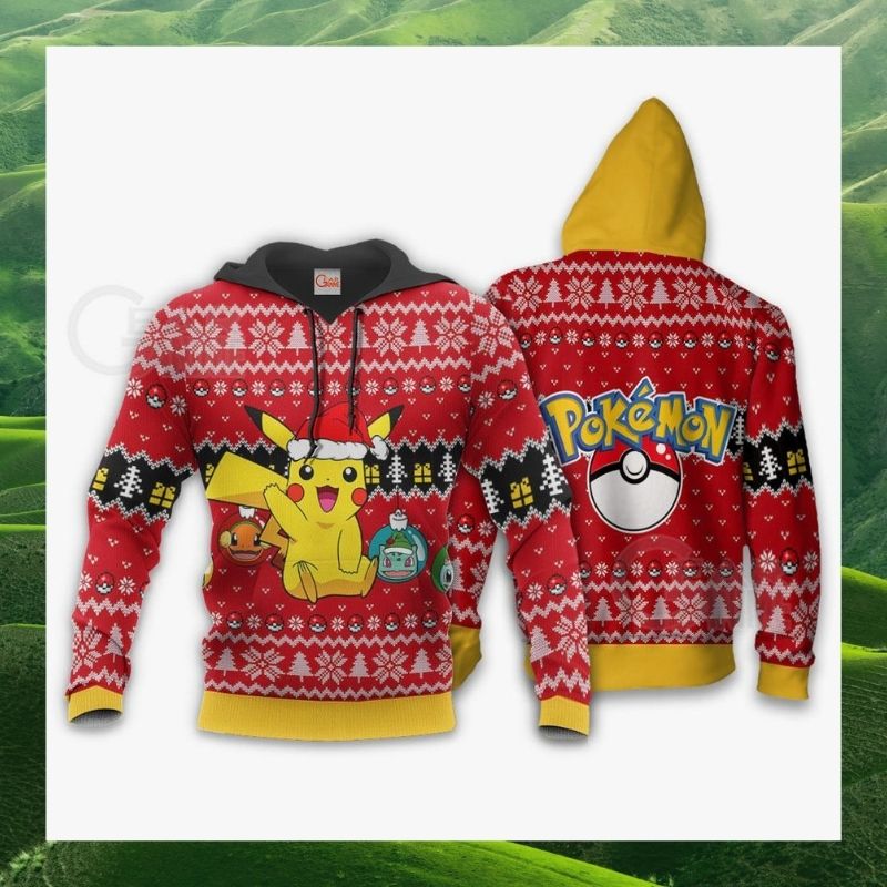 Pikachu Christmas pokeball sweater, sweatshirt 2 Pikachu Christmas pokeball sweater sweatshirt 4
